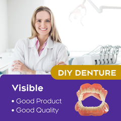 Packaging and items included in the DIY denture kit