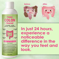 Close-up of ingredients on 1 Day Happy Colon Cleanser label