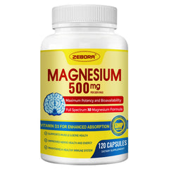 Front label of the 10-in-1 Magnesium Complex bottle with 120 capsules