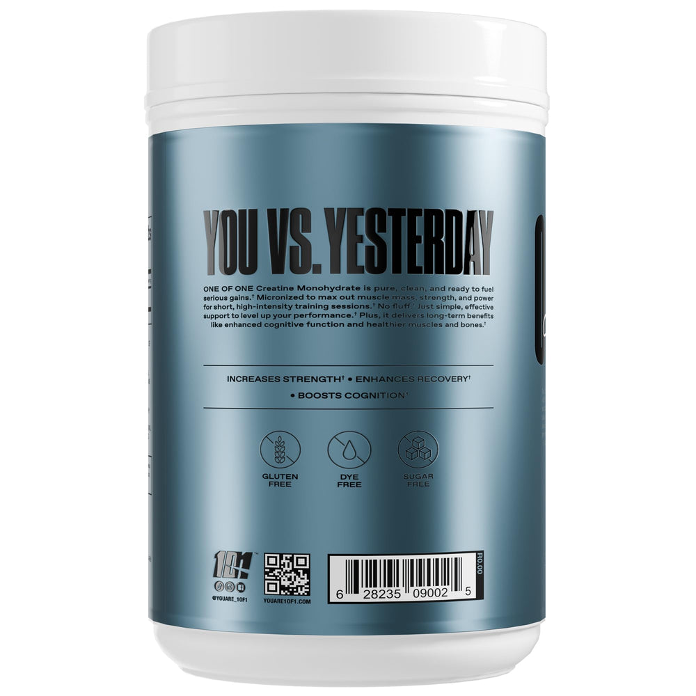 Creatine Monohydrate Powder tub back label