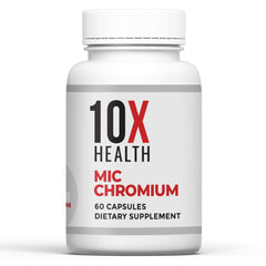 Bottle of 10X Health MIC Chromium Supplements with 60 capsules
