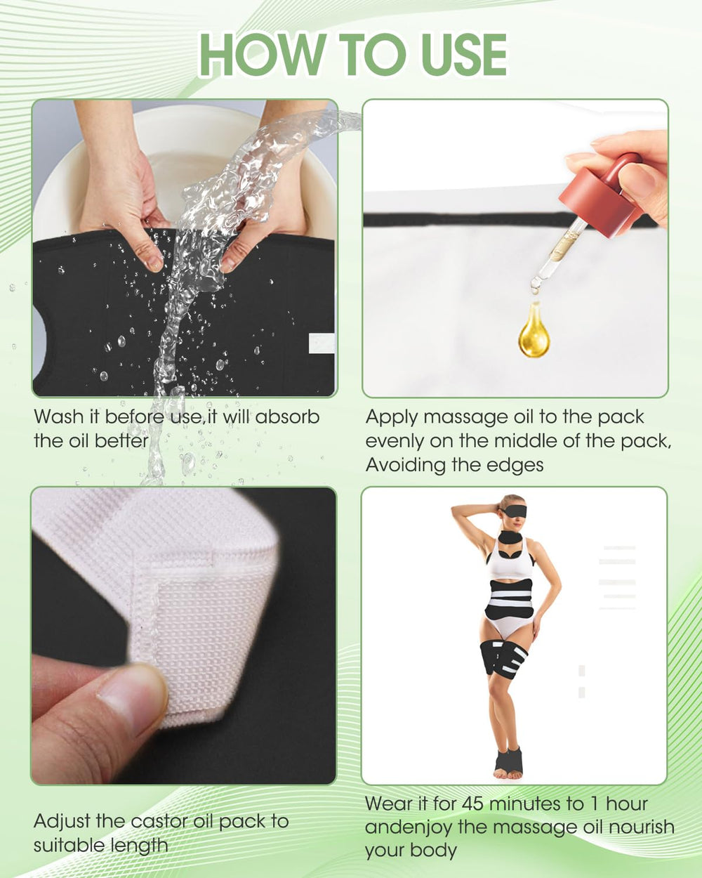 Foot castor oil pack wrap for feet