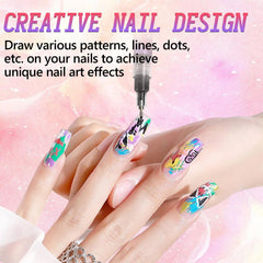 12-color nail art pens set multi-color options for creative nail art.