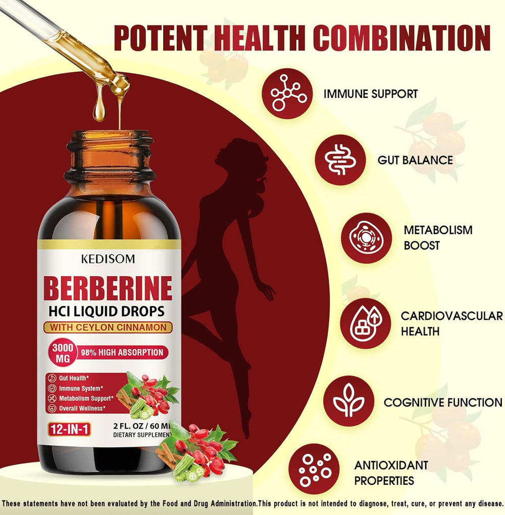 Label showing the 12-in-1 organic berberine blend.