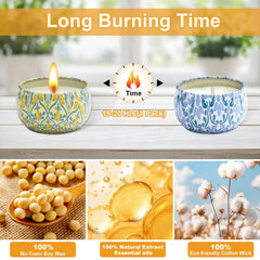 Aromatherapy candles for relaxation - vanilla, gardenia, jasmine