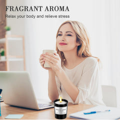 Natural soy wax candles with lead-free cotton wicks in gift set