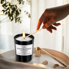 Close-up of individual 2.5 oz soy wax scented candle