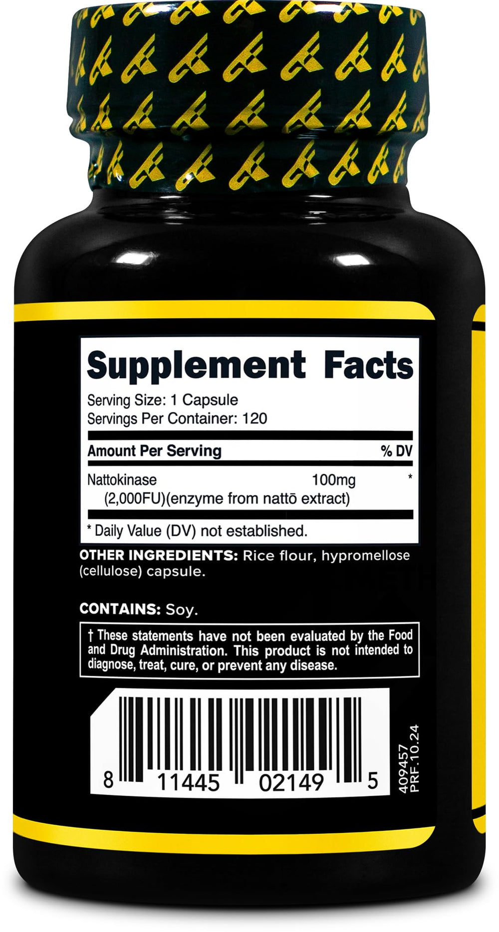 Bottle with 120 capsules per bottle