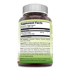 120 servings per bottle with one veggie capsule per serving