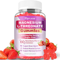 Front view of 1200mg Magnesium L-Threonate Gummies bottle