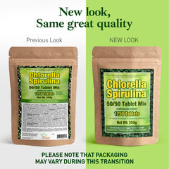 1250-count bottle of spirulina and chlorella capsules