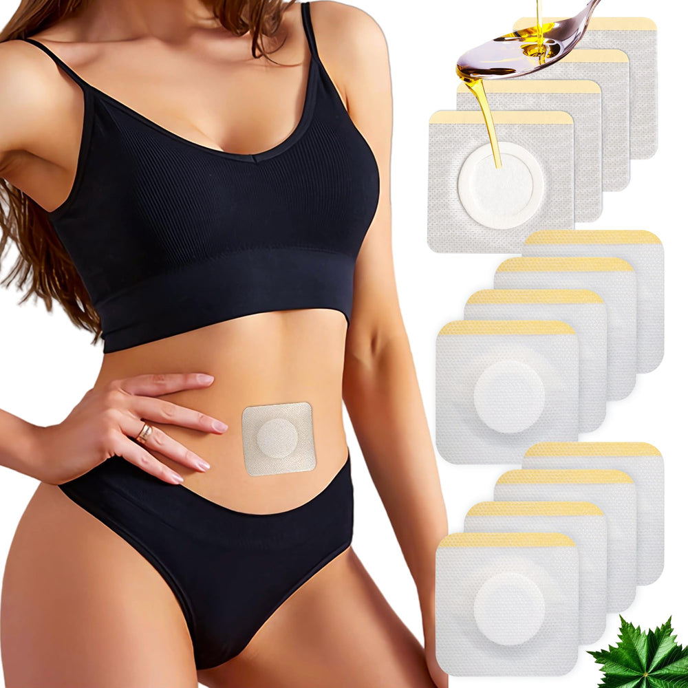 Disposable castor oil wrap patch for belly button, white, 3.2x3.2 inches