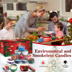 Beautiful red and gold packaging for the candle set