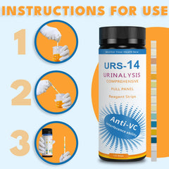 Color chart reference for URS test strips