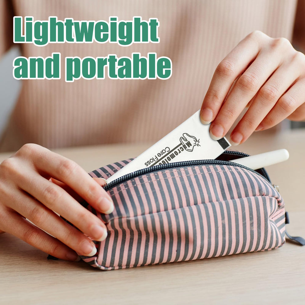 Portable floss picks ideal for travel, hotel, restaurant, office, and car use