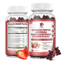 Front view of 60-count 16 in 1 Cayenne Pepper Gummies bottle