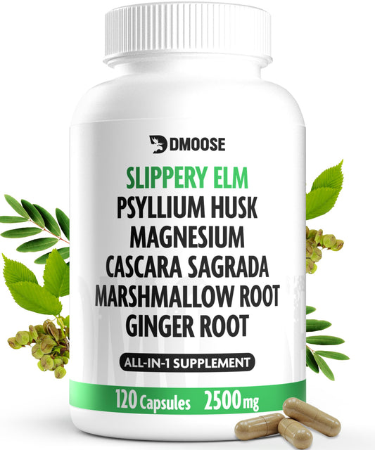 16-in-1 Slippery Elm Bark digestive health capsules for both women and men