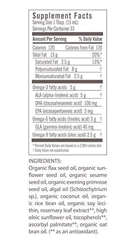 Nutrition info for 17 oz Flora Udo's Oil DHA 3-6-9