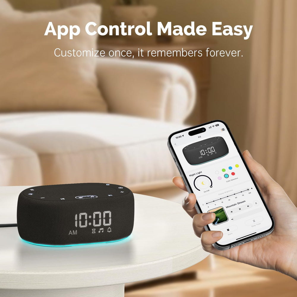 1Mii White Noise Machine app control shown for quick adjustments