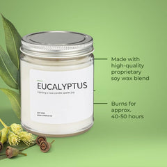 Burning 7oz eucalyptus candle showing long burn time