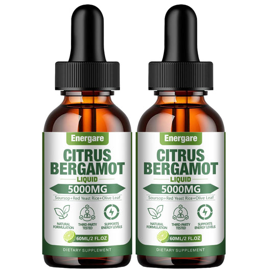 Front view of 2-pack Citrus Bergamot Liquid Drops bottle