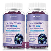 Blueberry flavor calcium citrate gummies bottle with 2-pack packaging