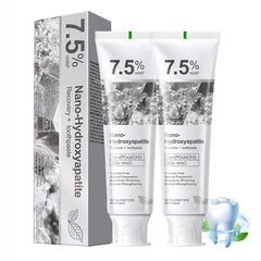 Boxed two pack of hydroxyapatite toothpaste packaging
