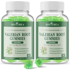 Two-pack Organic Valerian Root Gummies bottle with apple flavor
