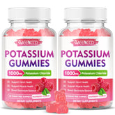 Front view of 2-pack potassium gummies raspberry packaging