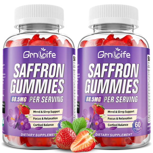 Front packaging of the 2-pack saffron gummies