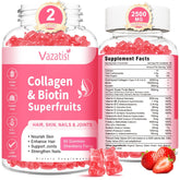 2 pack sugar free collagen gummies for women and men strawberry flavor 120 count