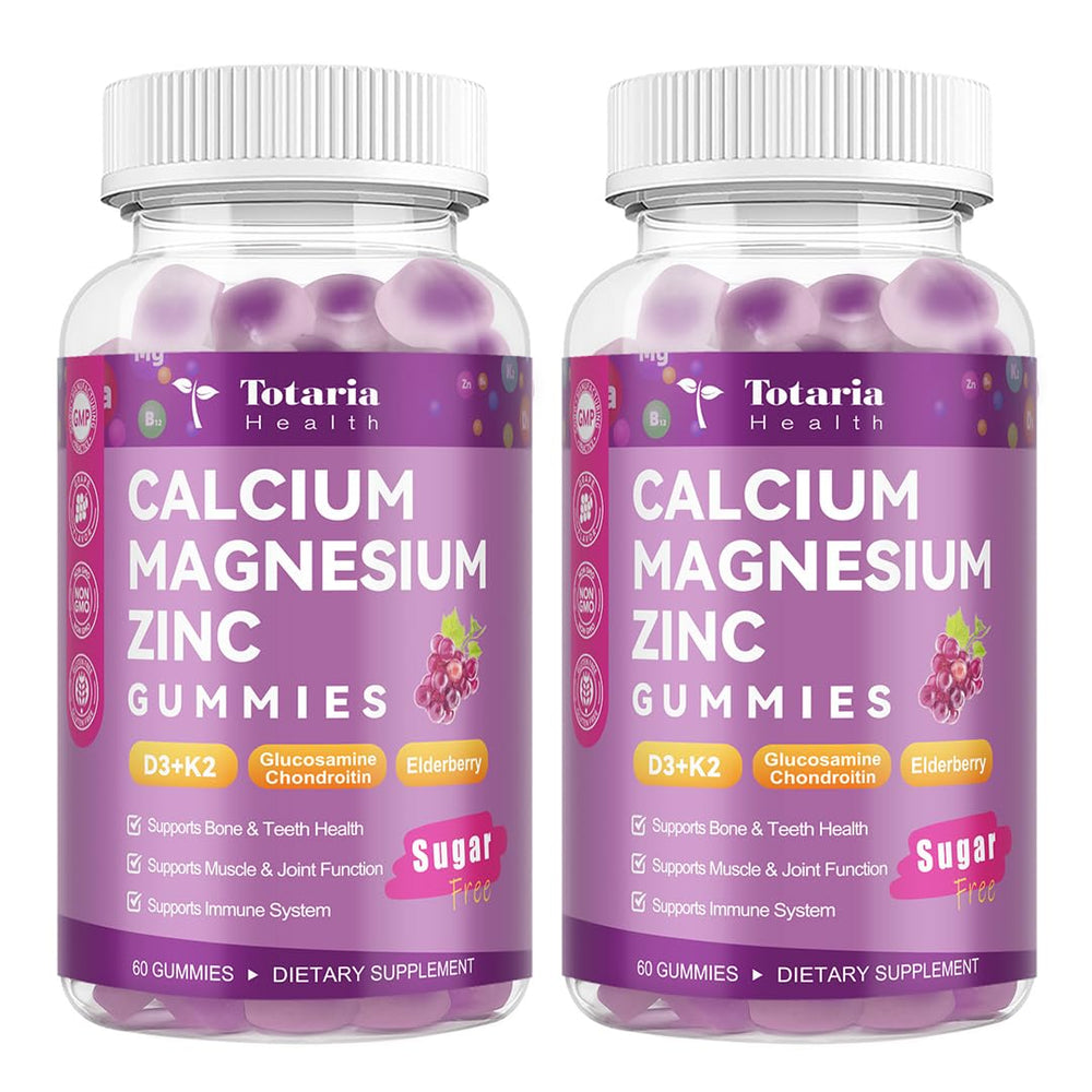 Grape-flavored sugar-free calcium 1200 mg gummies close-up