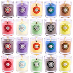 Scented candle in glass jar – fragrance 1, part of 20-pack gift set