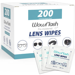 200-count lens wipes box with packaging and label