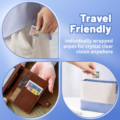 Lens wipes with 400-piece and 500-piece packaging options