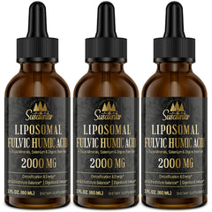 Product bottle label: 2000 mg liposomal fulvic acid with humic minerals
