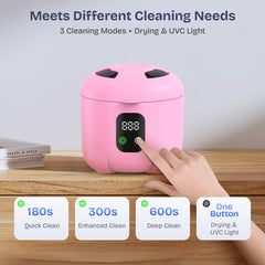 Compact pink appliance with stable low-noise base