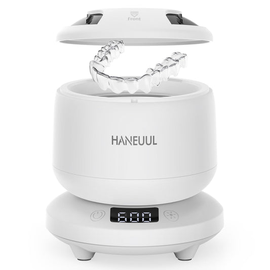 2025 Ultrasonic Retainer Cleaner in white with removable base and top cover