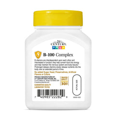 Bottle of 21st Century B 100 Prolonged Release Caplets