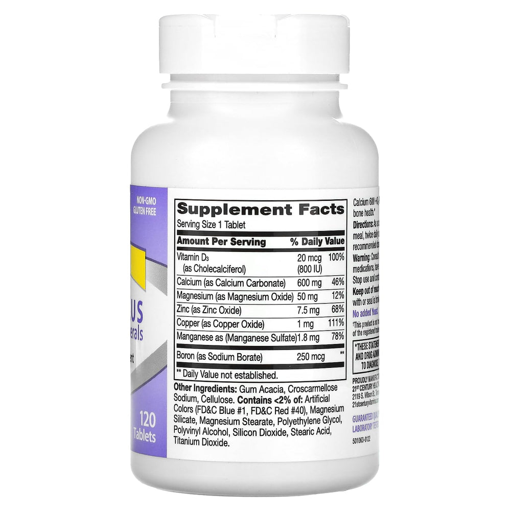 Close-up of Calcium 600+D Plus Minerals caplets