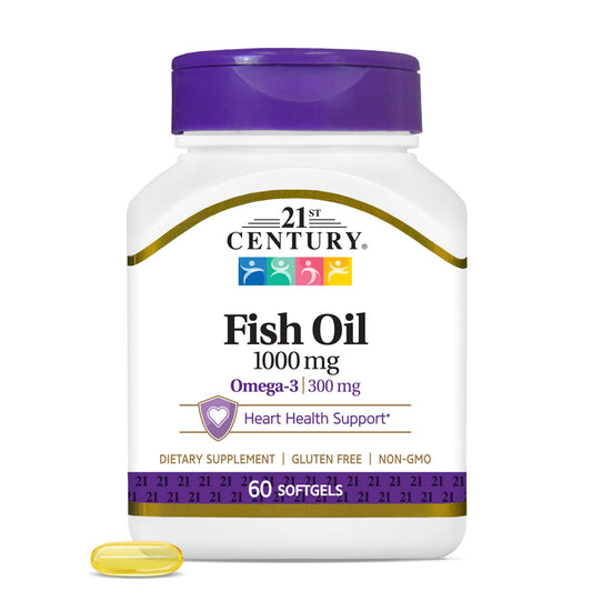 Bottle of 21st Century Fish Oil 1000 mg Softgels