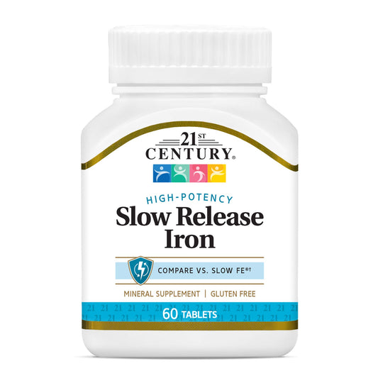 Front view of 21st Century Slow Release Iron Tablets bottle