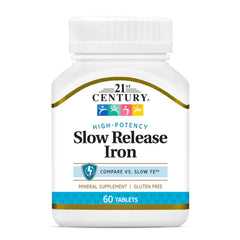 Front view of 21st Century Slow Release Iron Tablets bottle