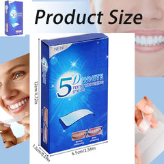 Teeth whitening strips applied to teeth