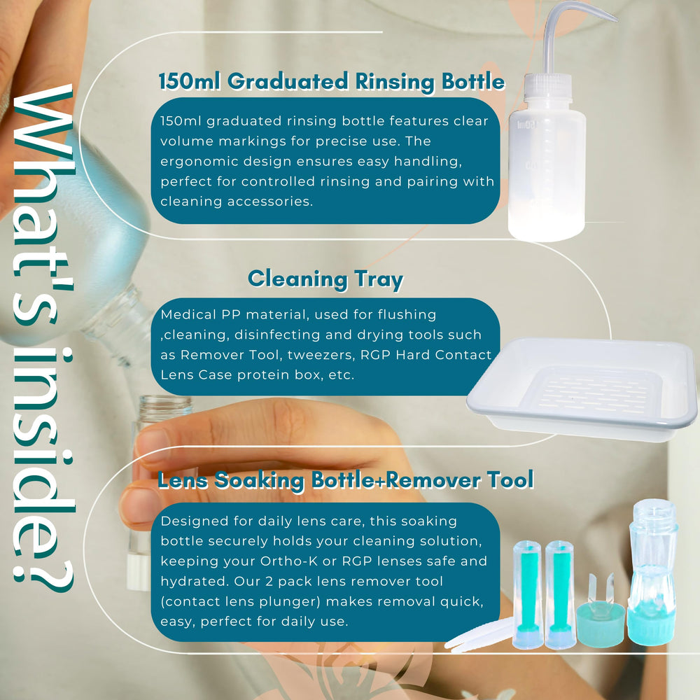 Rinsing bottle (150ml) and compact design for travel
