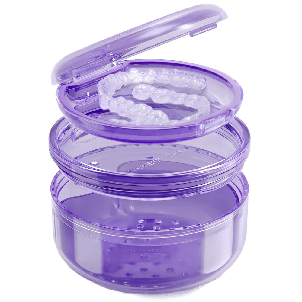 2-in-1 denture case with lid