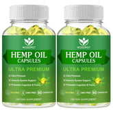 2Pack Hemp Oil Capsules bottle and 90-count package