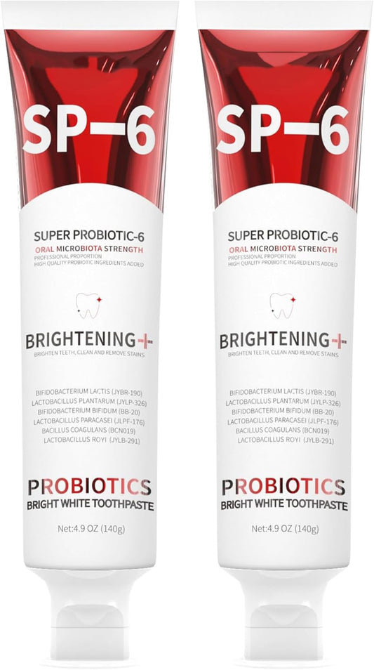 Front view of 2PCS-SP-6 whitening toothpaste tubes