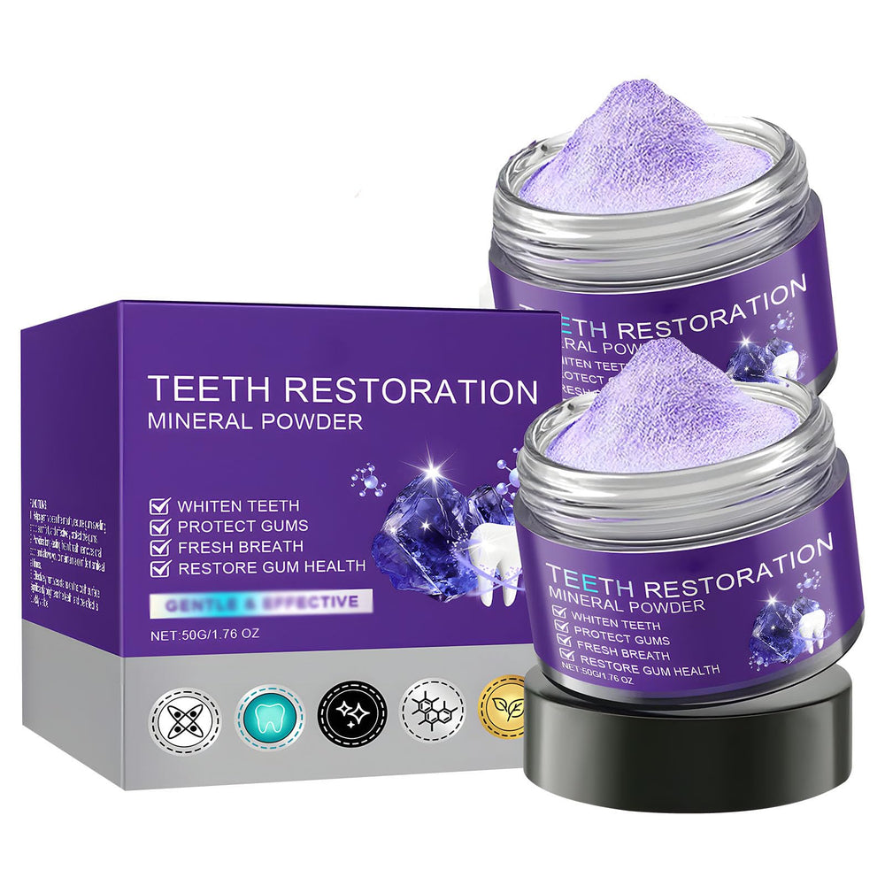 Front view of 2PCS Teeth Restoration Mineral Powder packaging