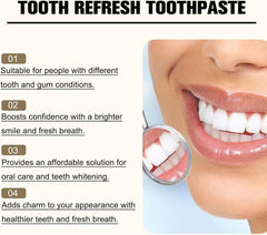 Natural ingredients highlighted on Tooth Refresh toothpaste packaging